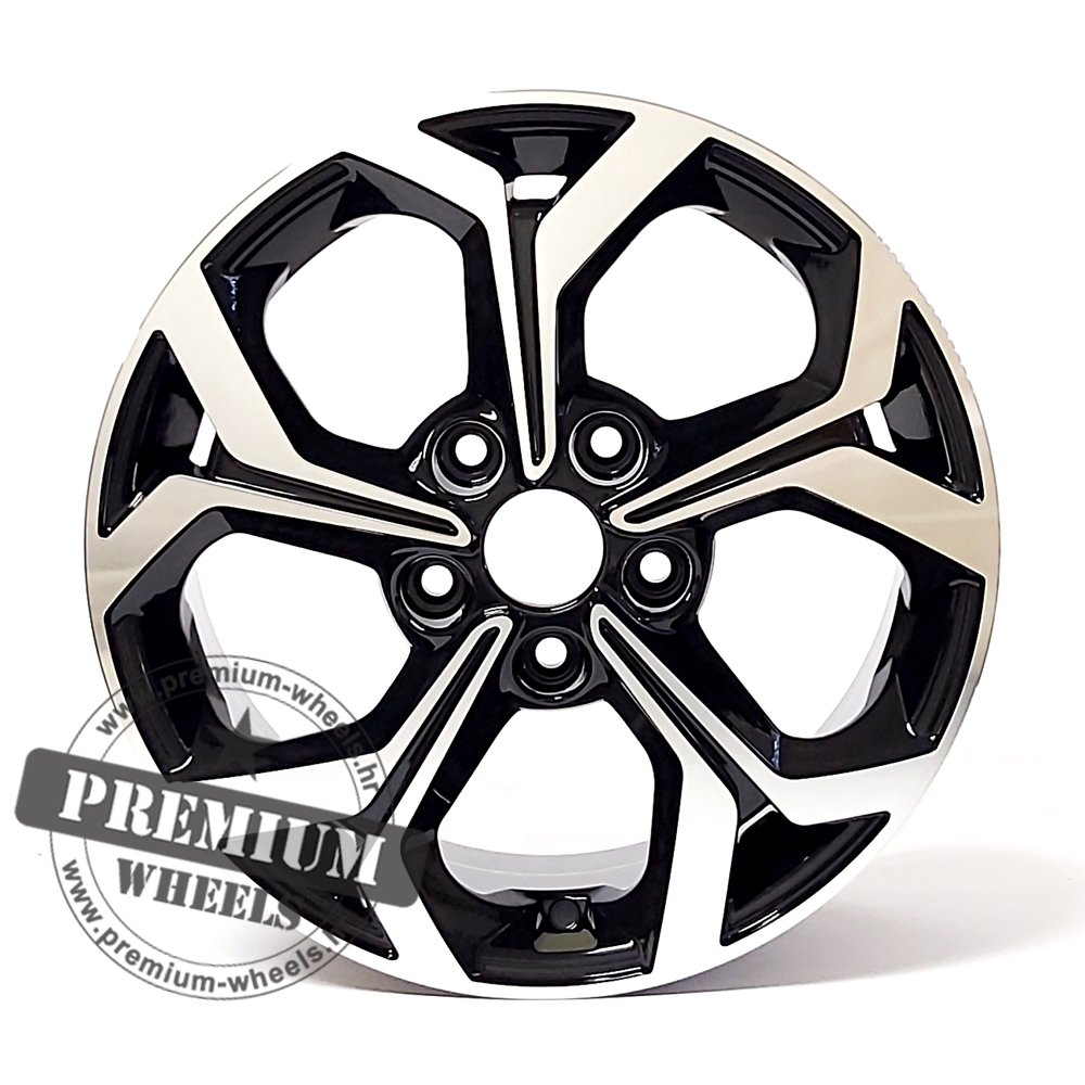 ALU FELGA KIA 5X114.3 16" KFE175CP ET50 CRNA SA POLIRANIM - Premium Wheels